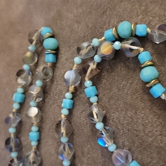 Handmade Long Vintage Czech Glass Knotted Necklace - Picture 7 of 12